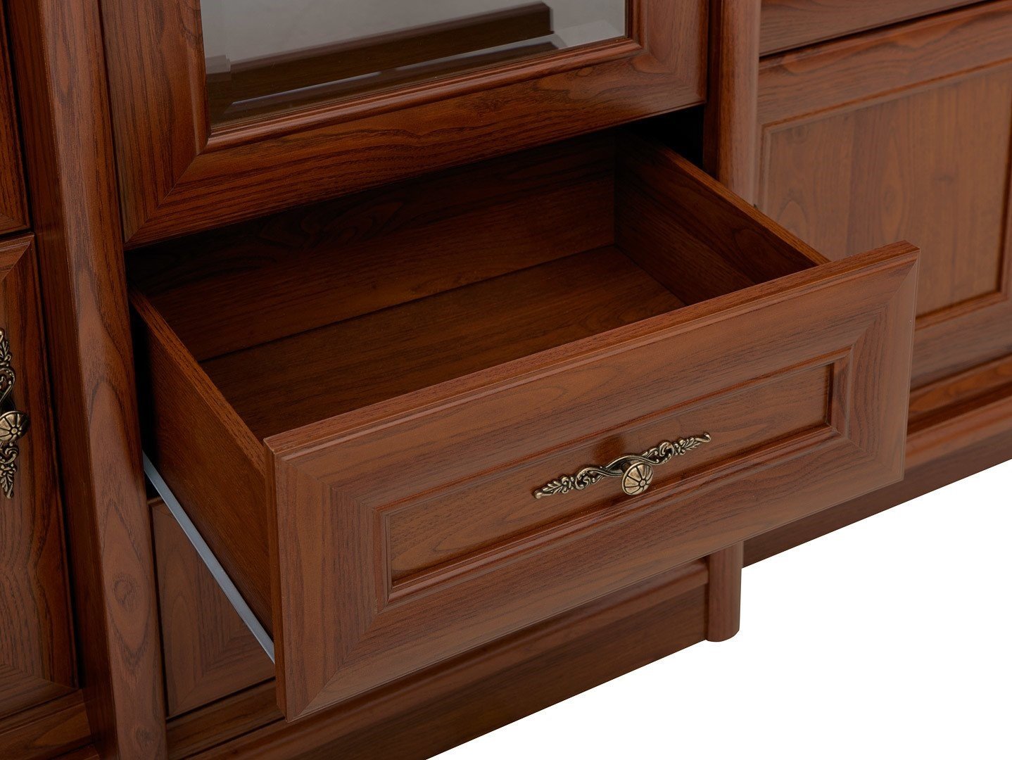 KENT display cabinet with two drawers, 167 cm, chestnut color - Image 3