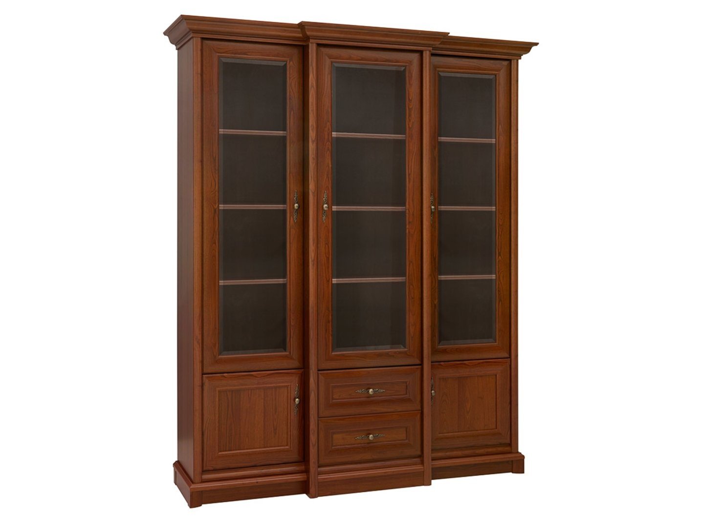 KENT display cabinet with two drawers, 167 cm, chestnut color - Image 5