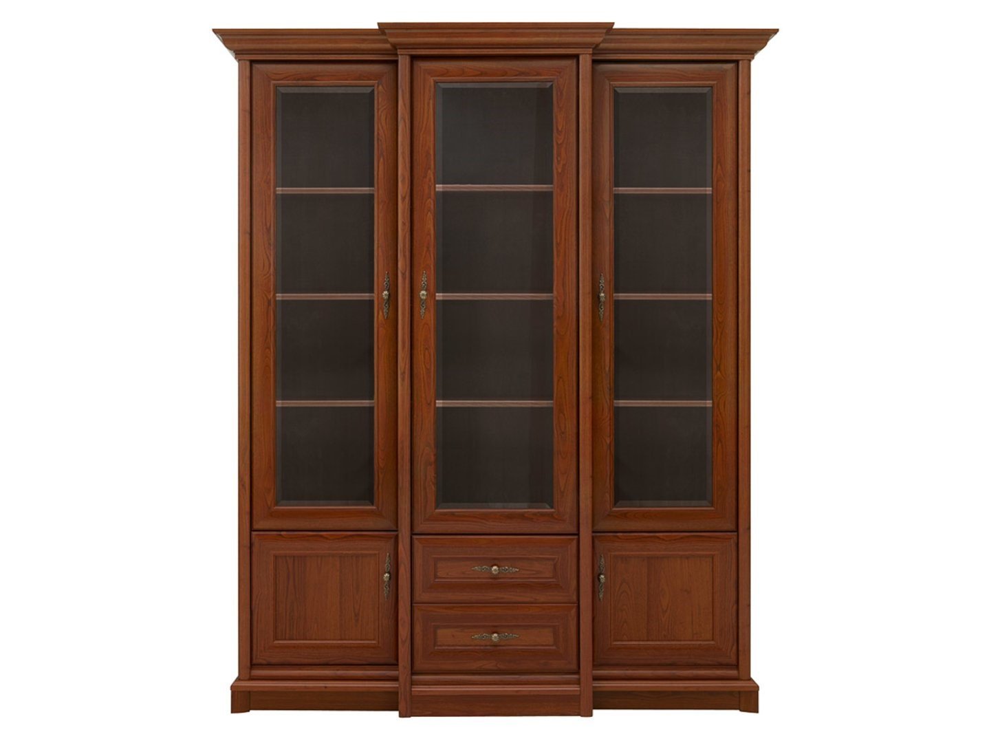 KENT display cabinet with two drawers, 167 cm, chestnut color - Image 6