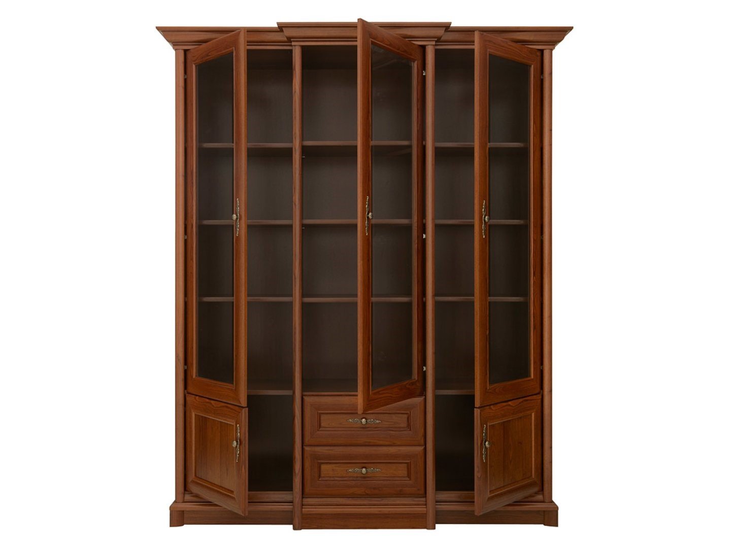 KENT display cabinet with two drawers, 167 cm, chestnut color