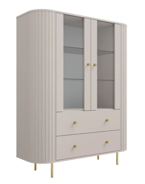 Showcase 2F2S with drawers 122 Oval beige