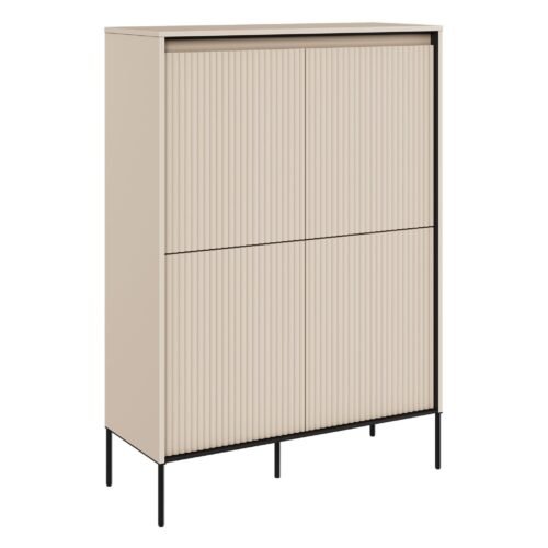 TREND 03 high chest of drawers, beige / black legs