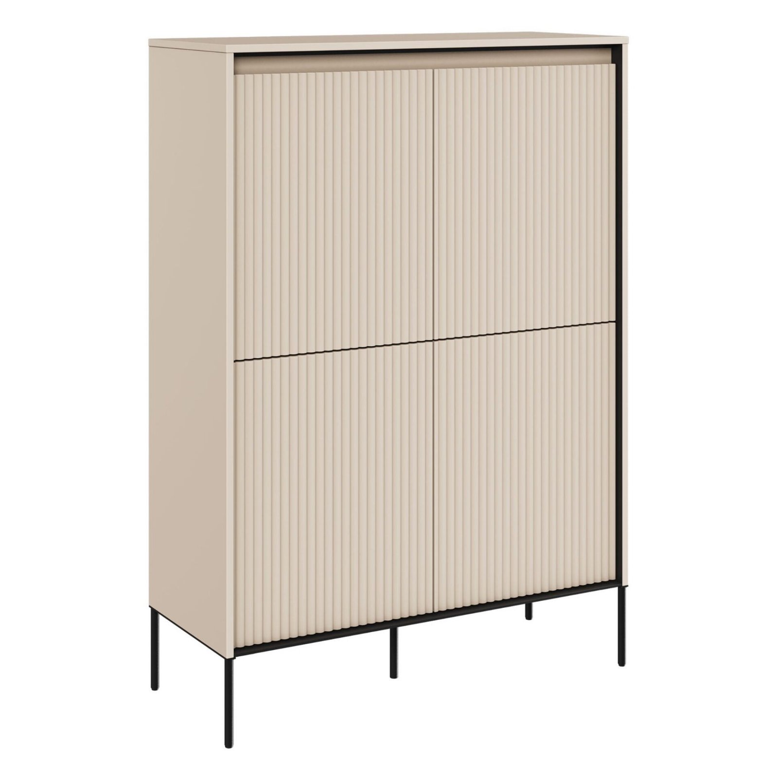 TREND 03 high chest of drawers, beige / black legs