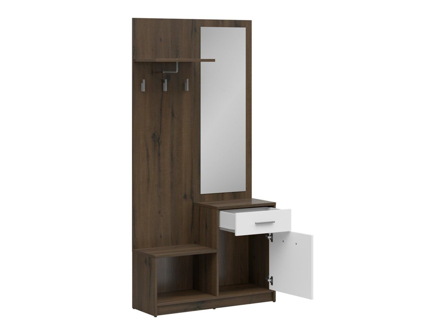 NEPO PLUS hallway set 90 cm, noble oak/white - Image 2