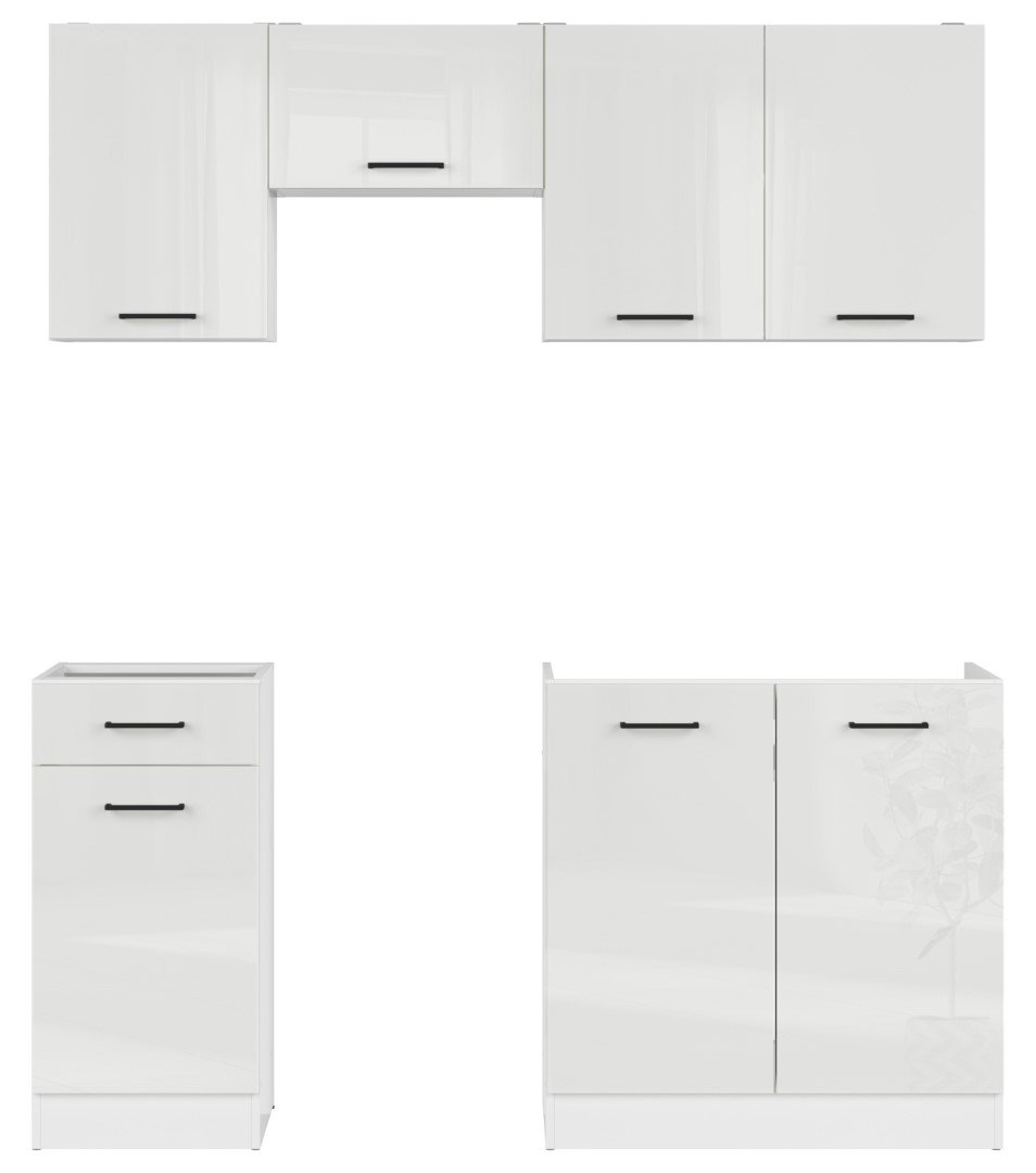 Kitchen set 170 cm JUNONA LINE white/vanilla glossy - Image 2