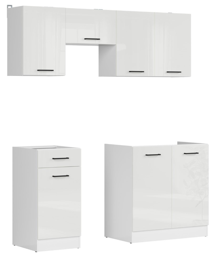 Kitchen set 170 cm JUNONA LINE white/vanilla glossy