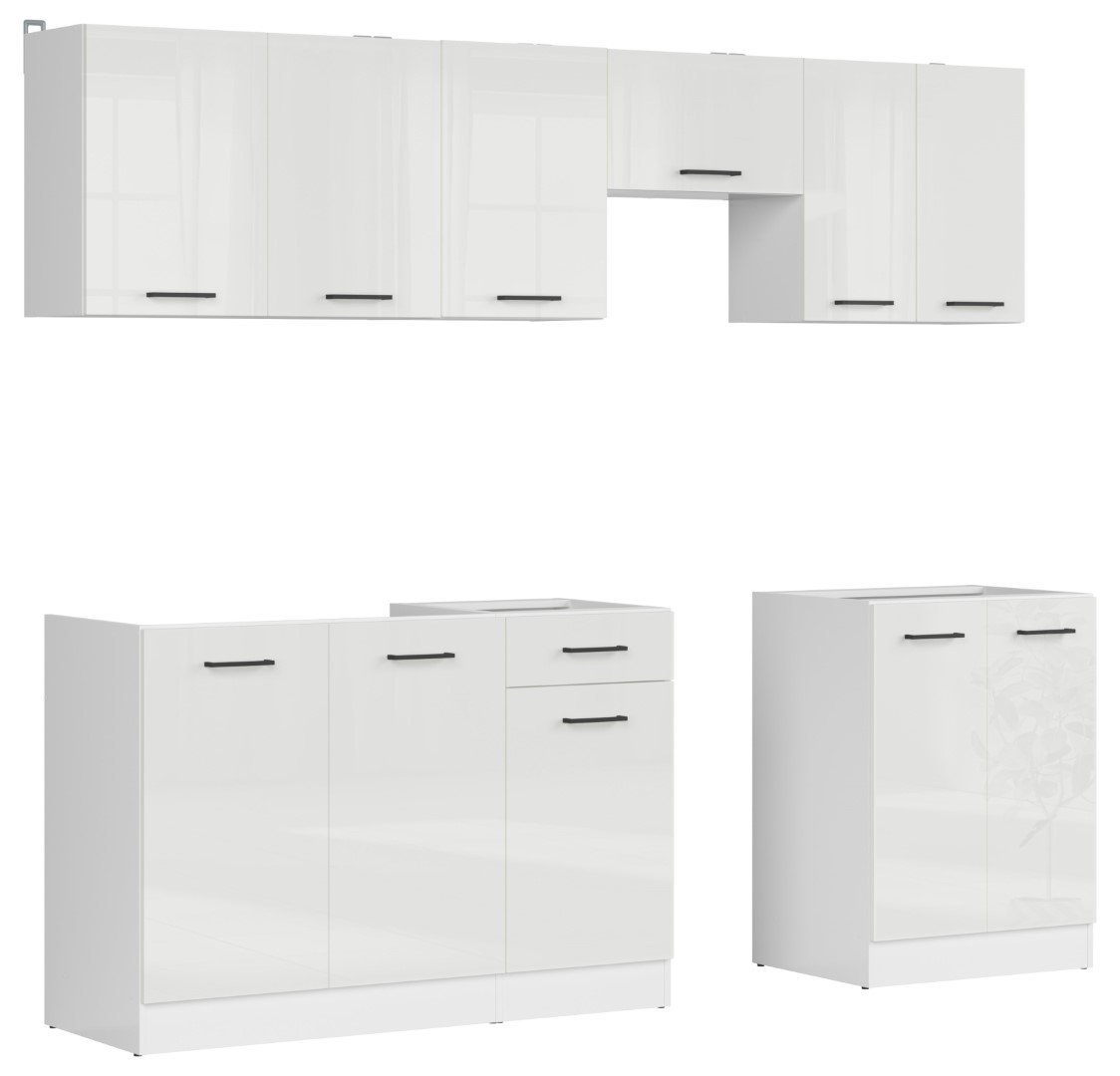 Kitchen set 230 cm JUNONA LINE white/chalk glossy color