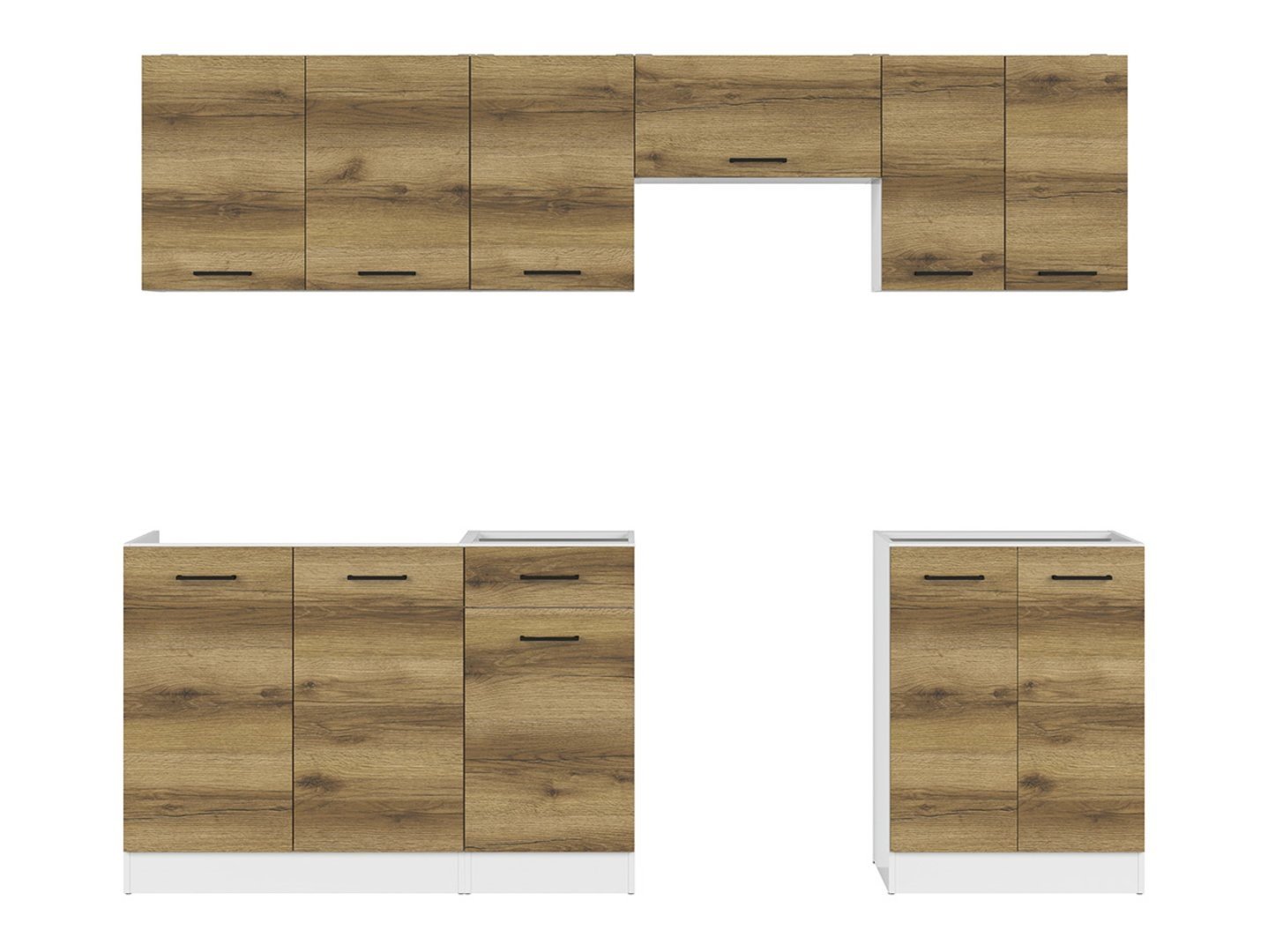 Kitchen set 240 cm JUNONA LINE white/light Delano oak - Image 2