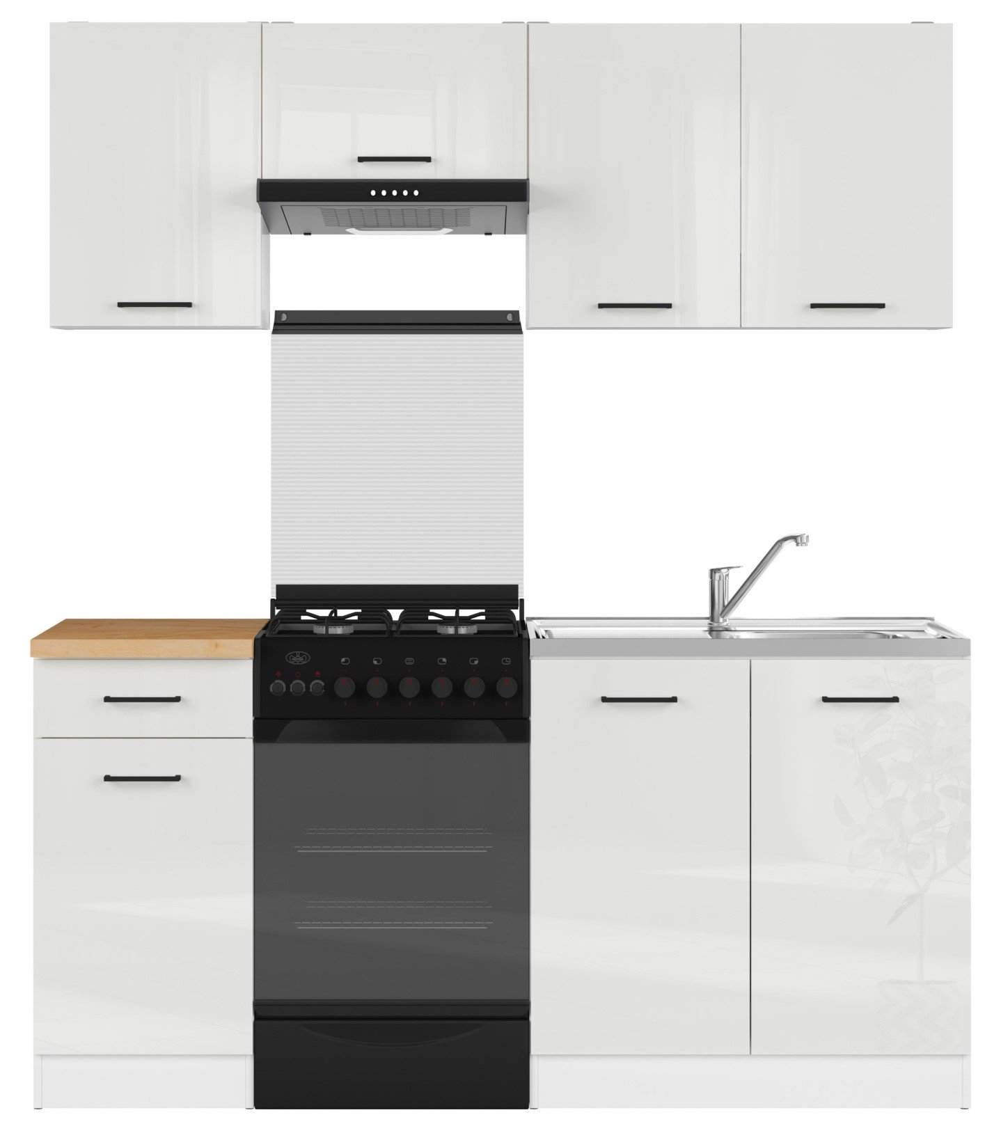 Kitchen set with countertop 170 cm JUNONA LINE white/chalk glossy color - Image 2