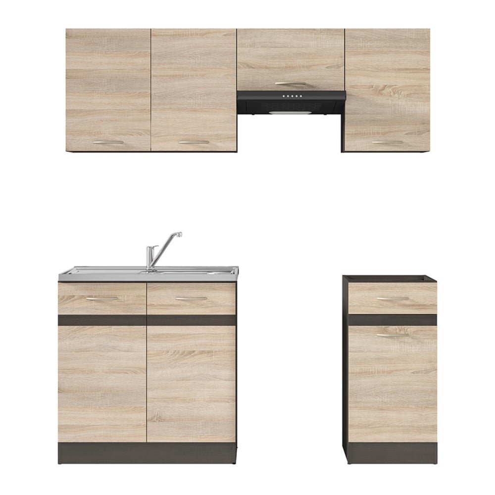 Kitchen set with countertop 170 cm JUNONA LINE wenge/sonoma oak - Image 2