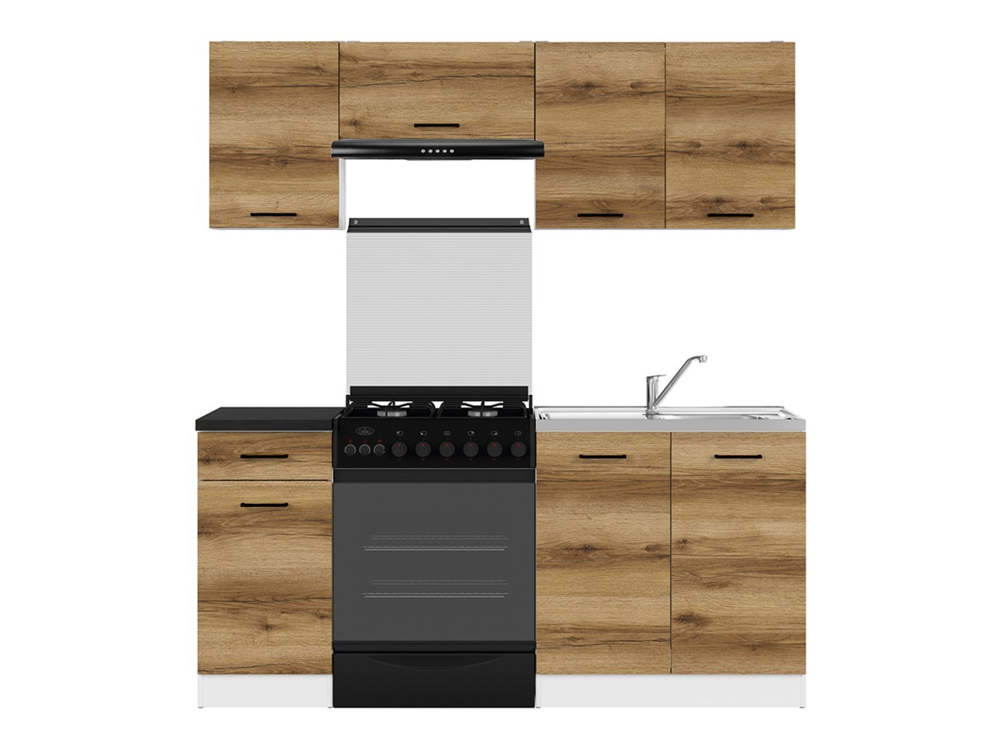 Kitchen set with countertop 180 cm JUNONA LINE white/light Delano oak - Image 2