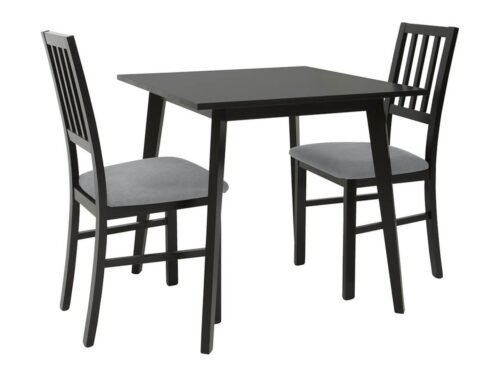 Table and 2 chair set ASTI black