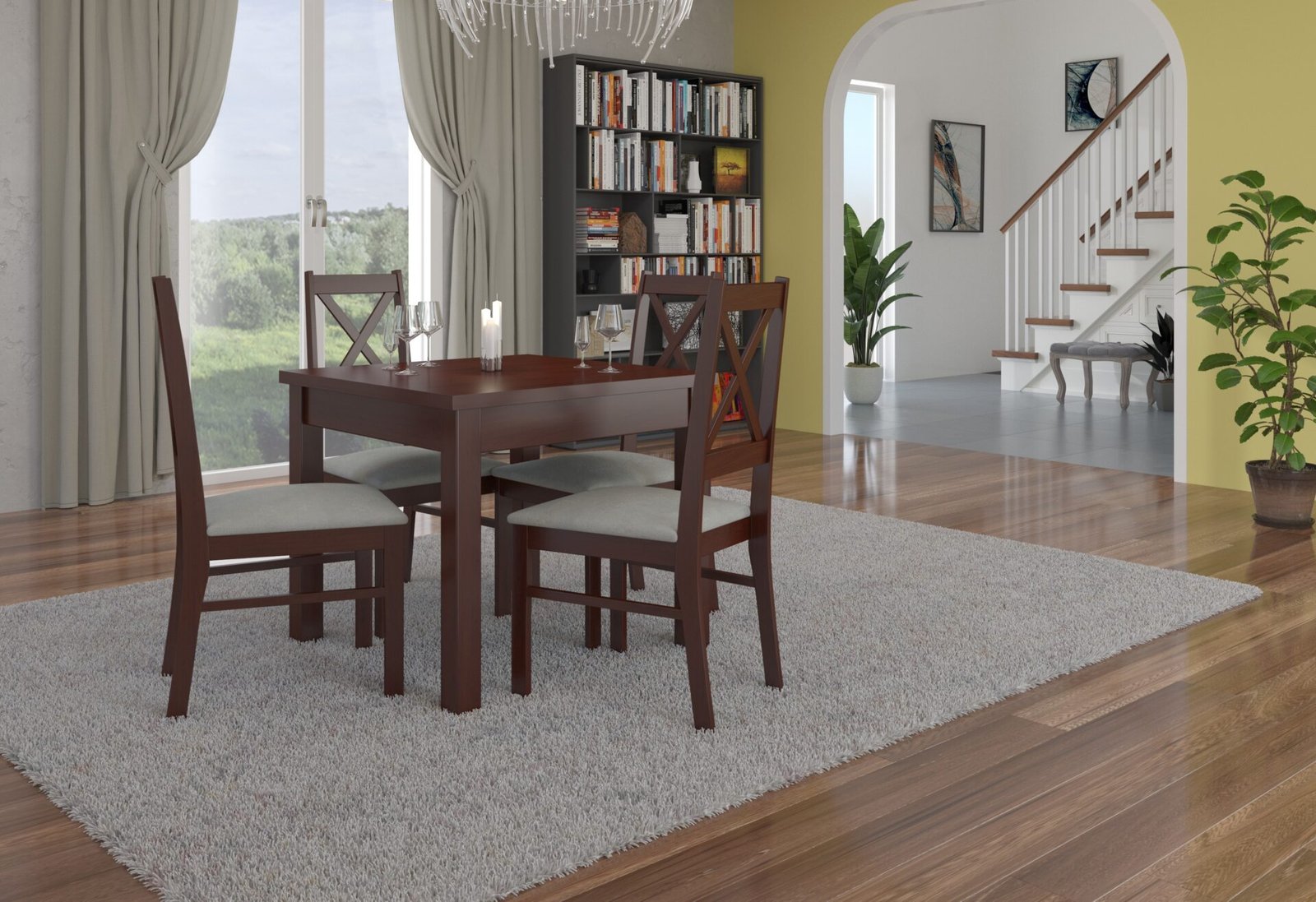 RODOS 38 Dark Walnut ADRK Table and Chair Set - Image 2