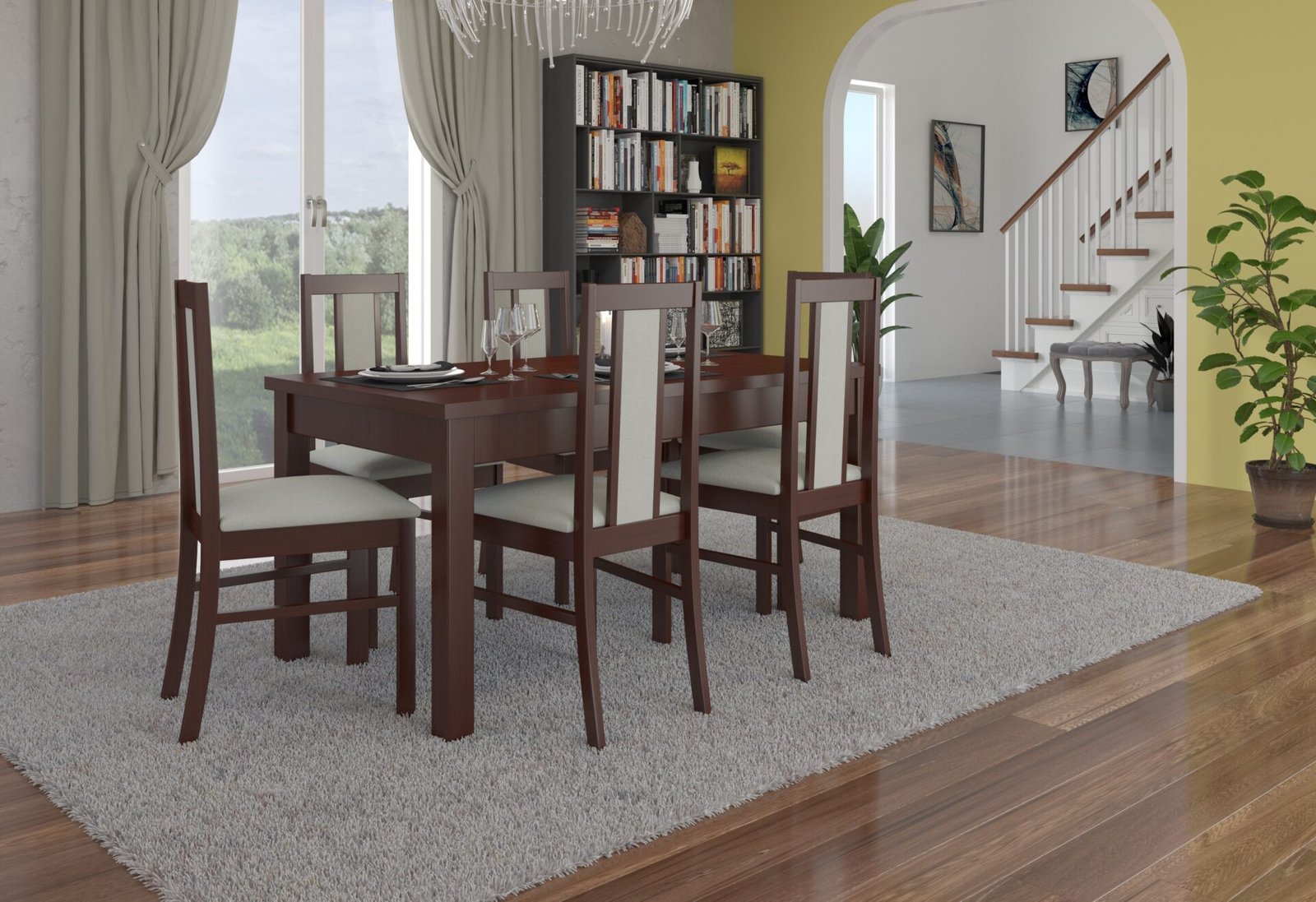 RODOS 52 Dark Walnut ADRK Table and Chair Set - Image 2