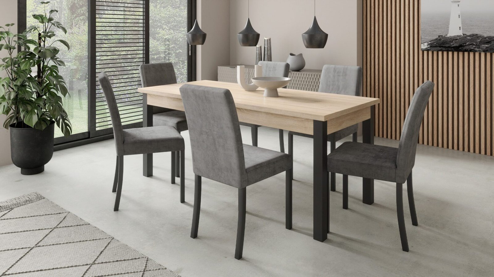 RODOS 81 black/Sonoma ADRK table and chair set - Image 2