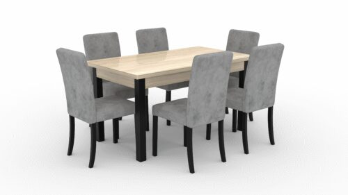 RODOS 81 black/Sonoma ADRK table and chair set