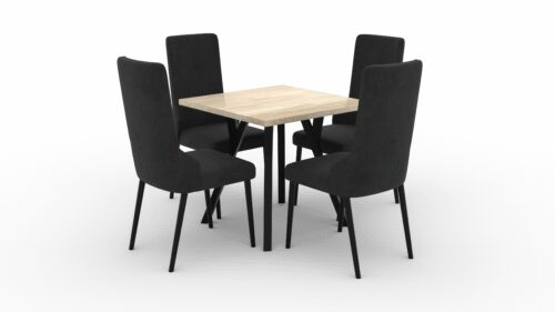 RODOS 83 Sonoma/black ADRK table and chair set