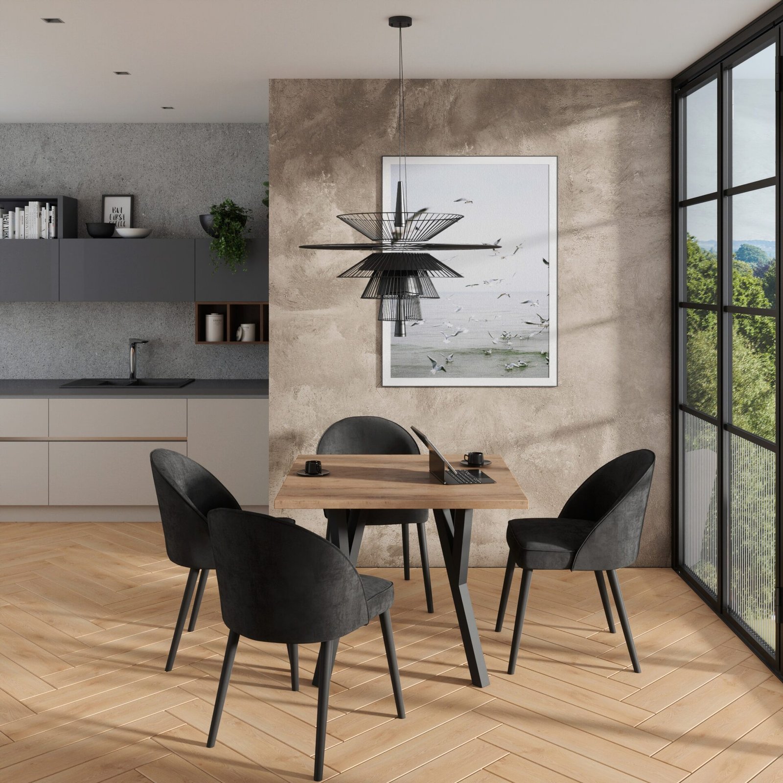RODOS 84 Lefkas/black ADRK table and chair set - Image 2