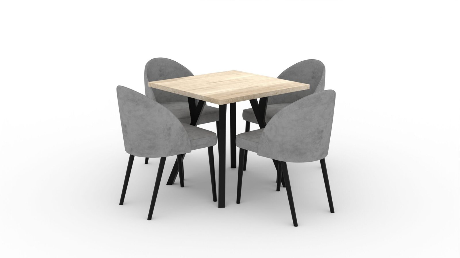 RODOS 84 Sonoma/black ADRK table and chair set