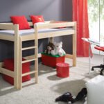 Children's bunk bed with mezzanine LAURA 90x200 cm