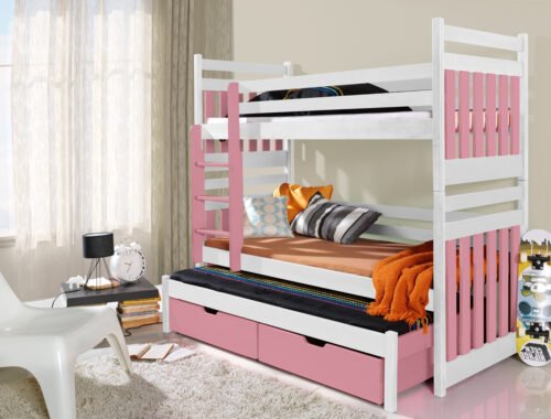 SAMBOR III triple bunk bed with drawers 80×200 cm