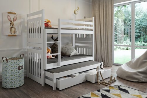 SAMBOR III triple bunk bed with drawers 80×181 cm