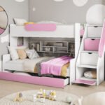 SEGAN triple bunk bed with shelves 90x200 cm