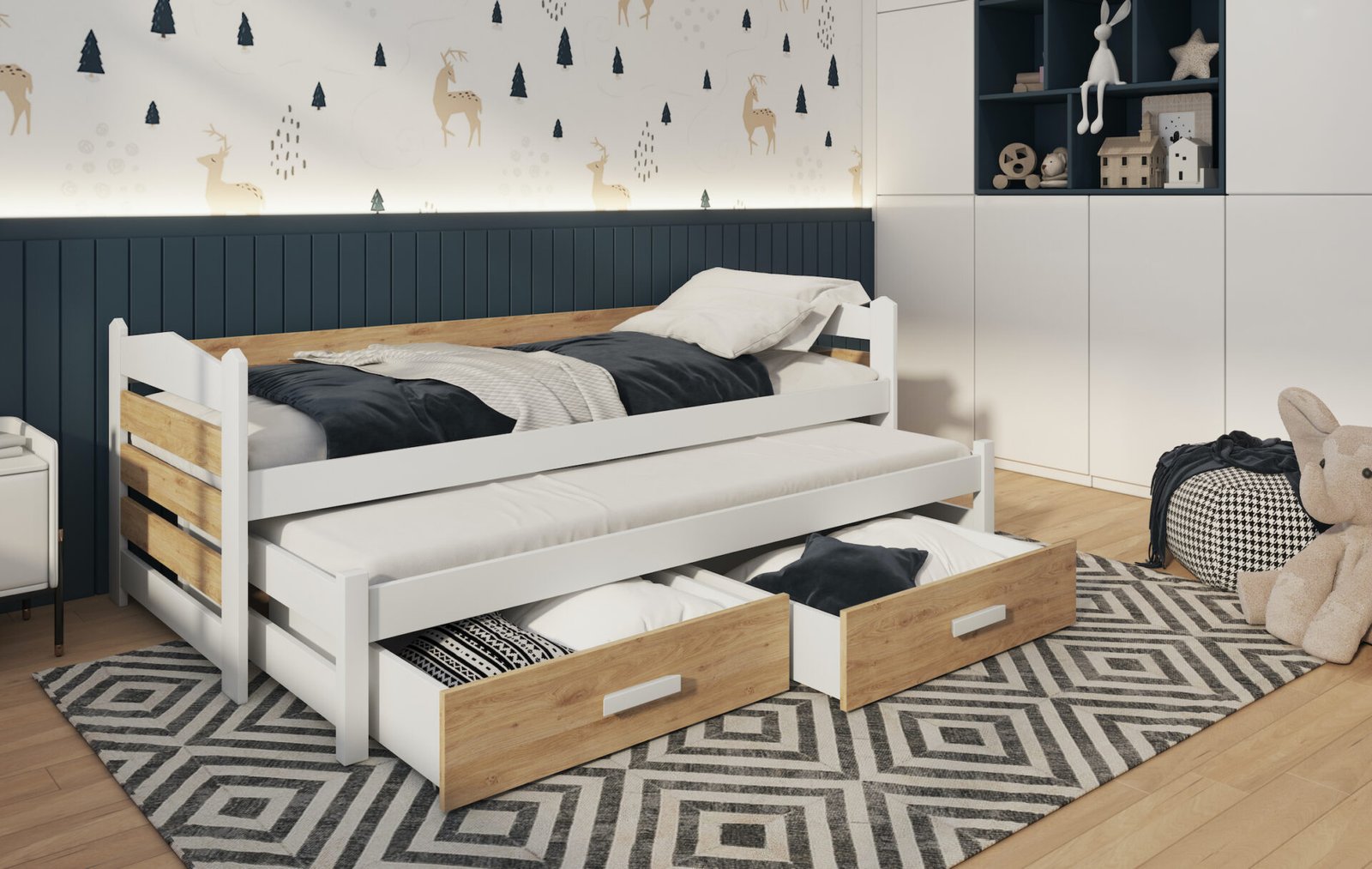 TIAGO youth folding bed for two persons 90x200 cm - Image 8