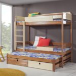 NATU III triple bunk bed with drawers 90x200 cm