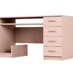 Youth desk with drawers and pull-out shelf 130 × 60 cm, Pink – MILA