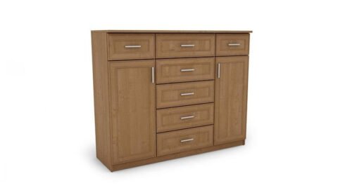 Large chest of drawers with drawers and cabinets, 140 cm, Alder – SILVA