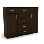 Large chest of drawers with drawers and cabinets 140 cm Sonoma Ciemna – SILVA