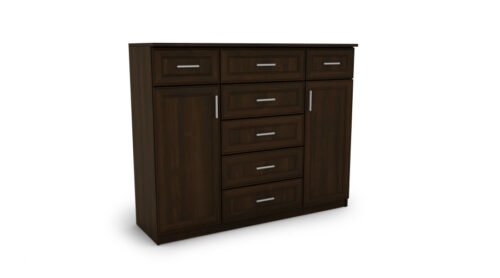 Large chest of drawers with drawers and cabinets 140 cm Sonoma Ciemna – SILVA