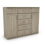 Large chest of drawers with drawers and cabinets 140 cm Sonoma Jasna – SILVA