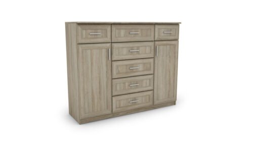 Large chest of drawers with drawers and cabinets 140 cm Sonoma Jasna – SILVA