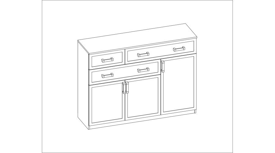 Large living room chest of drawers with cabinets and many drawers, 150 cm, Biel – GRANDE - Image 4