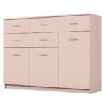 Large living room chest of drawers with cabinets and many drawers, 150 cm, Pink – GRANDE