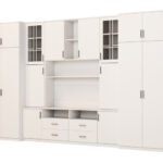Large wall cabinet with spacious cabinets and display cases 390 × 232 cm, Biel – SAWA
