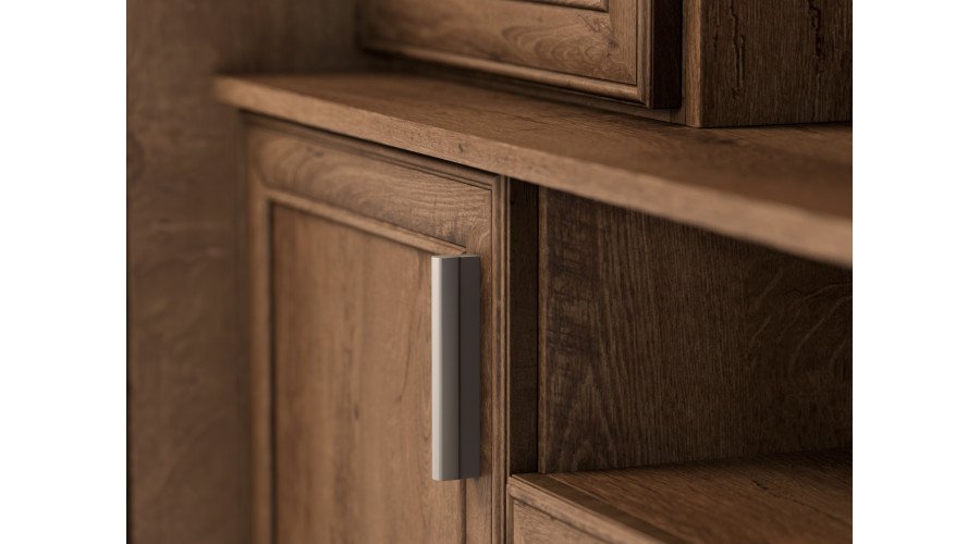 Large wall cabinet with spacious cabinets and display cases, 390 × 232 cm, Dab Lefkas – SAWA - Image 5