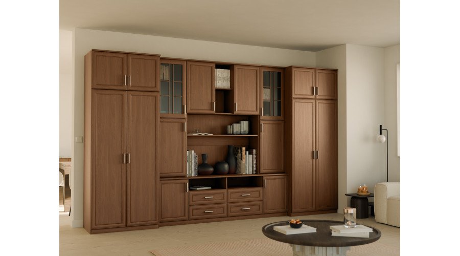 Large wall cabinet with spacious cabinets and display cases 390 × 232 cm Wiśnia Porto – SAWA - Image 2