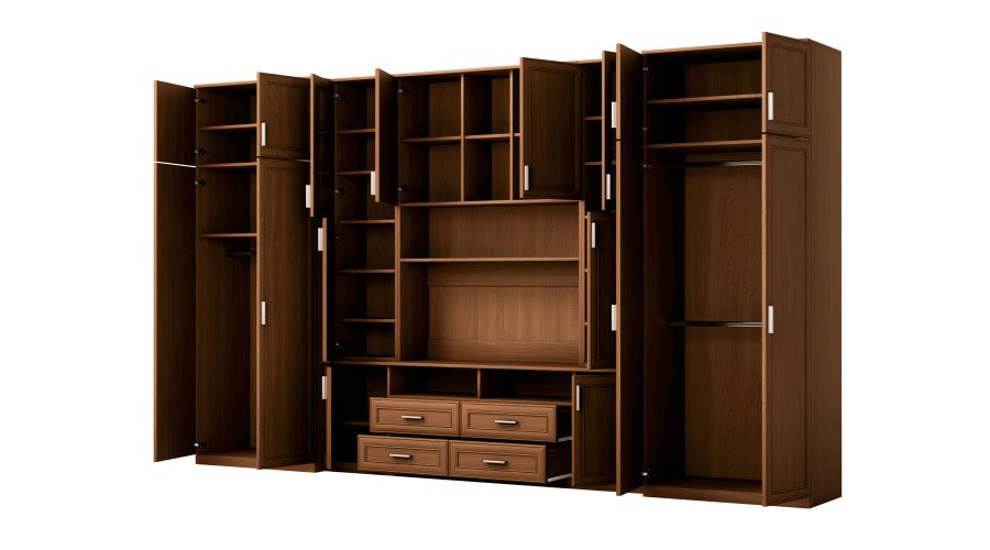 Large wall cabinet with spacious cabinets and display cases 390 × 232 cm Wiśnia Porto – SAWA - Image 3