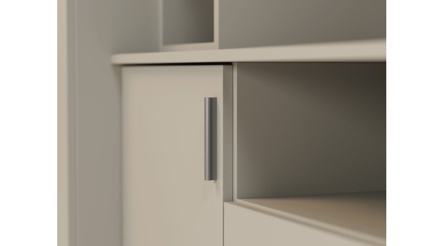 Elegant wall cabinet with cabinets and TV shelf, 380 × 240 cm, Cashmere Beige – DAKO - Image 4