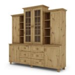 Classic large display cabinet with cabinets and drawers, 210 cm, Dab Artisan - ROYAL