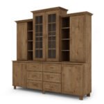 Classic large display cabinet with cabinets and drawers, 210 cm, Dab Lefkas – ROYAL