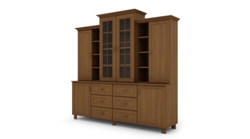 Classic large display case with cabinets and drawers 210 cm Wiśnia Porto – ROYAL