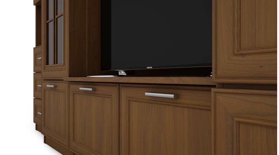 Classic wall cabinet with spacious wardrobe and bar 280×207 cm Wiśnia Porto – MILO - Image 4