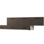Freestanding or wall-mounted modular chest of drawers 180–240 cm, Cashmere Beige / Black Onyx – MULTI SMART