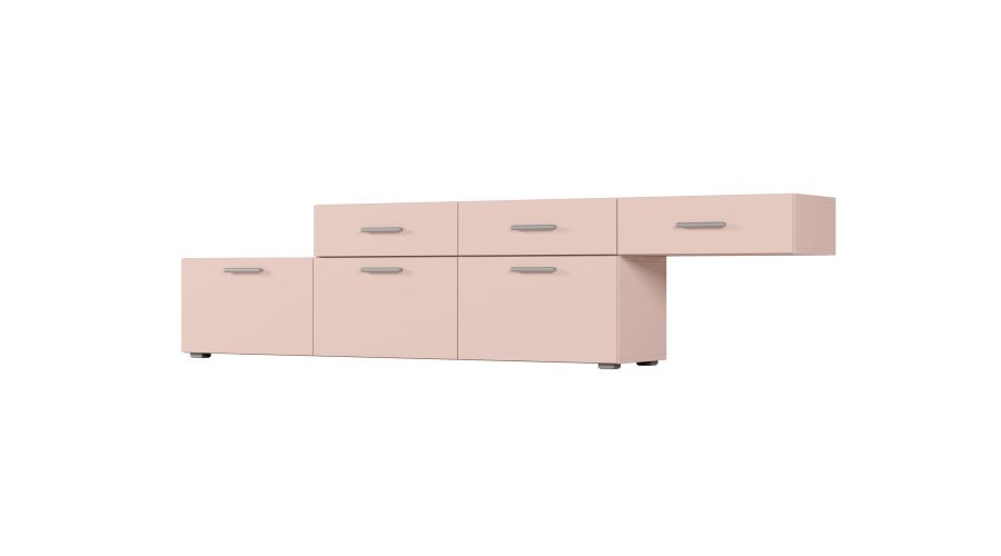 Freestanding or wall-mounted modular chest of drawers 180–240 cm Pink – MULTI SMART - Image 4