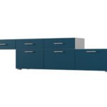 Freestanding or wall-mounted modular chest of drawers 180–240 cm Light Grey / Cobalt – MULTI SMART