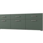 Freestanding or wall-mounted modular chest of drawers 180–240 cm, Light Grey / Bottle Green – MULTI SMART